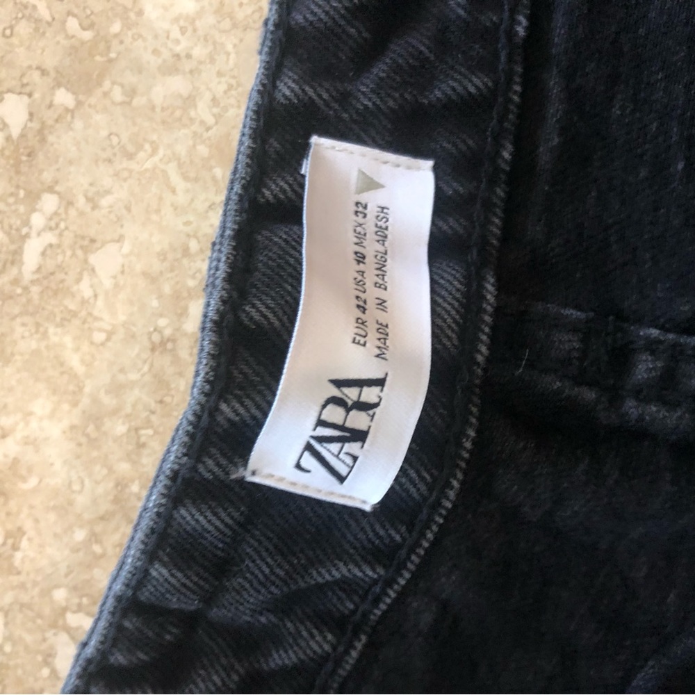 Zara black denim shorts NWT - Picture 2 of 4
